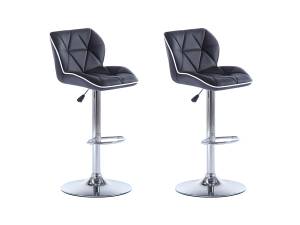 Tabouret de bar CALVIN Lot de 2 Noir