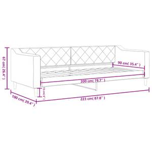 Lit de repos 3030076-1 Gris - Métal - Textile - 223 x 67 x 100 cm