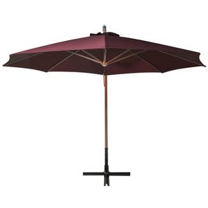 Parasol suspendu 3005780 Marron - Métal - Bois massif - 350 x 290 x 350 cm