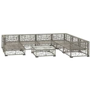 Garten-Lounge-Set Grau - Polyrattan - 74 x 26 x 74 cm