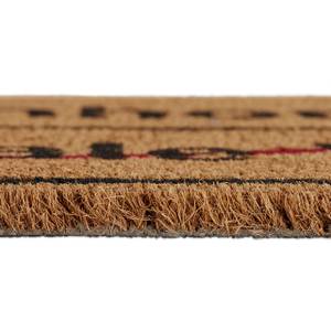 Paillasson fibre de coco Licorne Noir - Marron - Rouge - Fibres naturelles - Matière plastique - 60 x 2 x 40 cm