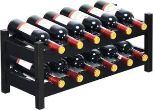 Weinregal Bambus Braun - Bambus - 24 x 25 x 62 cm