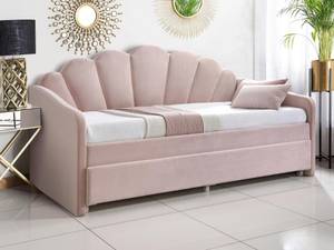 Ausziehbett ELUSIA Pink - Textil - 100 x 116 x 204 cm