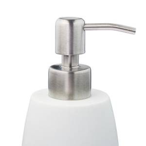 Porte-savon liquide pompe inox classique Argenté - Blanc