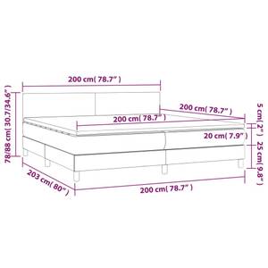 Lit à sommier tapissier 3017265-4 Gris foncé - Largeur : 200 cm