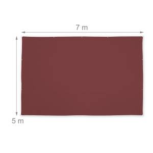 Voile d'ombrage bordeaux rectangulaire 700 x 500 cm