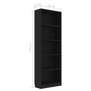 Bücherregal 3016500-1 Schwarz - 60 x 175 cm