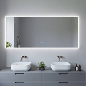 LED Badspiegel Touch Silber - Glas - 160 x 70 x 5 cm