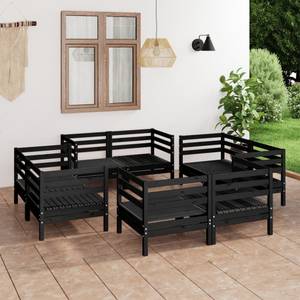 Garten-Lounge-Set Schwarz - Massivholz - Holzart/Dekor - 64 x 63 x 64 cm