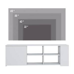 Meuble Tv Rome blanc Blanc - Bois manufacturé - 150 x 45 x 35 cm