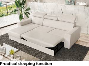 Ecksofa Voss L-Form Links Beige - Ecke davorstehend links - Longchair davorstehend links - Ottomane davorstehend links - Schlaffunktion davorstehend rechts