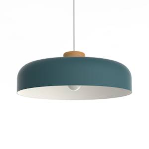 Suspension Bois Bleu - Blanc - Abat-jour diamètre : 40 cm