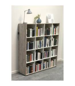 Meuble à 16 cases Mega 6 - L138,5 cm Blanc - Fourrure synthétique - 33 x 143 x 139 cm