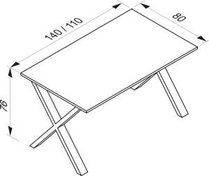 Schreibtisch Computertisch Lona X Weiß Braun - Holzwerkstoff - 1 x 76 x 0 cm