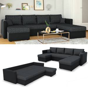 Sofa U Form  24053 Schwarz - Grau - Holzwerkstoff - 290 x 61 x 185 cm