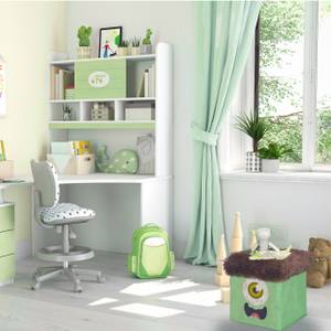 2 x Sitzhocker Kinder Monster grün-braun Braun - Grün - Holzwerkstoff - Textil - 32 x 32 x 32 cm