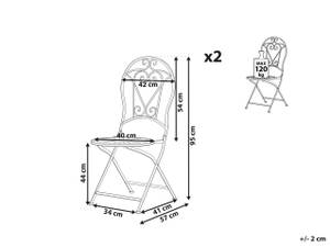 Chaise de jardin TRENTO Vert - Métal - 42 x 95 x 57 cm