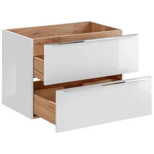 Waschtisch-Unterschrank 80cm mit 41cm Be Weiß - Holzwerkstoff - 81 x 75 x 46 cm