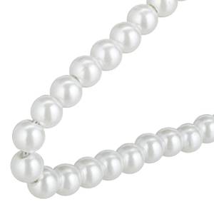 Cintres avec perles jeu de 10 Blanc - Métal - Matière plastique - 40 x 22 x 2 cm