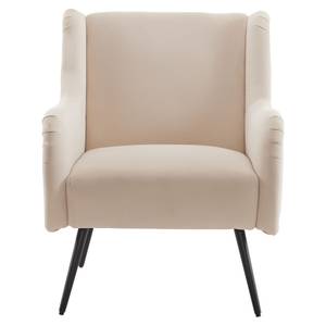 Fauteuil simple Mercury Ⅶ Beige - Bois manufacturé - Métal - Bois massif - Textile - Bois/Imitation - 70 x 90 x 72 cm