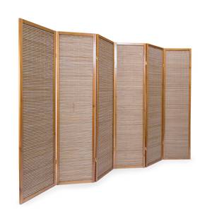 Paravent 6-teilig Bambus 384 Braun - Holz teilmassiv - 264 x 175 x 2 cm