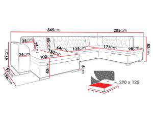 Ecksofa Gerdin Gelb - Ecke davorstehend links