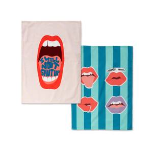 Lips Geschirrtuch (2er Set) Textil - 70 x 50 x 1 cm