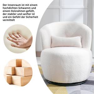 Drehsessel Teddy360° Weiß - Holzwerkstoff - Metall - Kunststoff - Textil - 65 x 73 x 70 cm