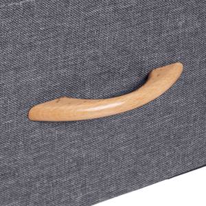 Tabouret de rangement gris Marron - Gris - Bois manufacturé - Matière plastique - Textile - 40 x 41 x 40 cm