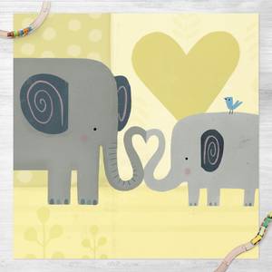 Mama und ich - Elefanten Vinyl-Teppich - Mama und ich - Elefanten - Quadrat 1:1 - 180 x 180 cm