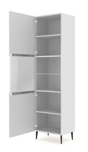 Armoire vitrine RavennaB 60x42x215 Noir - Blanc