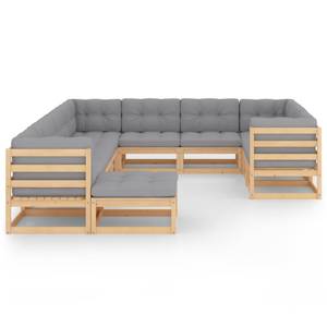 Garten-Lounge-Set (11-teilig) 3009728-2 Grau - Holz