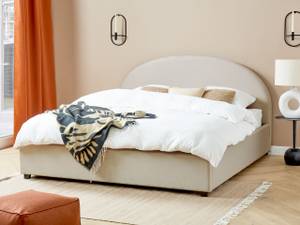 Lit double VAUCLUSE Beige - Crème - Largeur : 194 cm - Textile