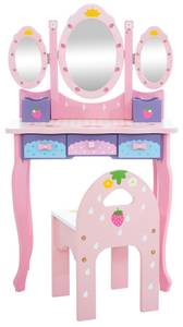 Coiffeuse Emilia Rose foncé - Bois manufacturé - 60 x 101 x 31 cm