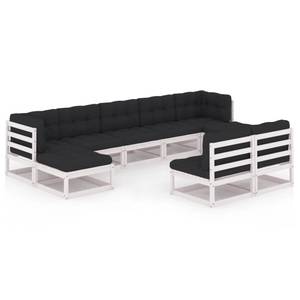 Garten-Lounge-Set (9-teilig) 3009738-2 Anthrazit - Weiß