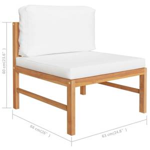 Salon de jardin (lot de 6) 3011651-7 Blanc - Bois manufacturé - Bois/Imitation - 63 x 30 x 63 cm