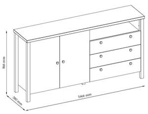 Kommode MELINI Grau - Holzwerkstoff - 166 x 86 x 38 cm