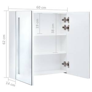 Badezimmerschrank 3007473 Silber - Holzwerkstoff - 60 x 62 x 14 cm