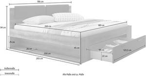Schlafzimmer-Set GRANADA 4-teilig Grau - Holzwerkstoff - 478 x 210 x 205 cm