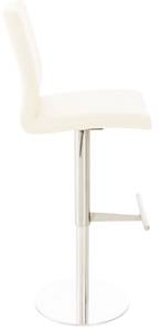 Tabouret de bar Cadiz Lot de 2 Blanc crème - Argenté