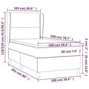 Bettgestell-K-703 Grün - Breite: 103 cm