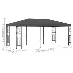 Partyzelt 3004992 Anthrazit - Tiefe: 600 cm