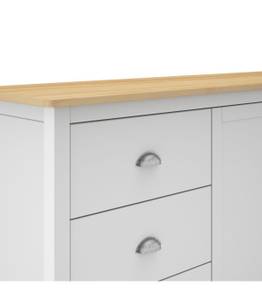 Sideboard Misti Weiß - Massivholz - 40 x 81 x 150 cm