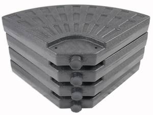 Sonnenschirmständer 25kg Marmor Schwarz - Kunststoff - 48 x 7 x 48 cm