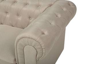 Sitzgruppe CHESTERFIELD 2-tlg Beige - Eiche Dunkel - 222 x 79 x 85 cm