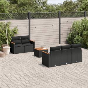 Gartensitzgruppe K506(6-tlg) Schwarz - Massivholz - 69 x 62 x 55 cm