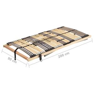 Base de lit 3014392-4 Noir - Marron - Bois manufacturé - Bois/Imitation - 90 x 9 x 195 cm