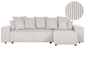 Ecksofa LUSPA Beige - Schwarz - Creme - Armlehne davorstehend rechts - Ecke davorstehend links - Schlaffunktion davorstehend links - Naturfaser