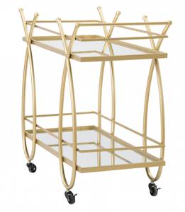 Rechteckiger Trolley Gold - Metall - 40 x 75 x 80 cm