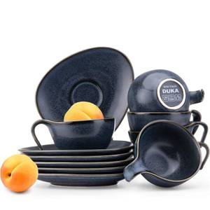 Espresso-Set TIME BLACK (12er-Set) Blau - Porzellan